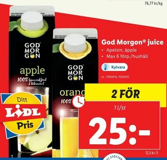 Lidl God Morgon® juice erbjuda