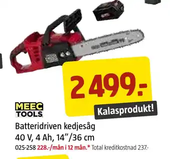 Jula Batteridriven kedjesåg 40 V, 4 Ah, 14”/36 cm erbjuda