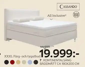XXXLutz KONTINENTALSÄNG BÄDDMÅTT CA 180X200 CM erbjuda