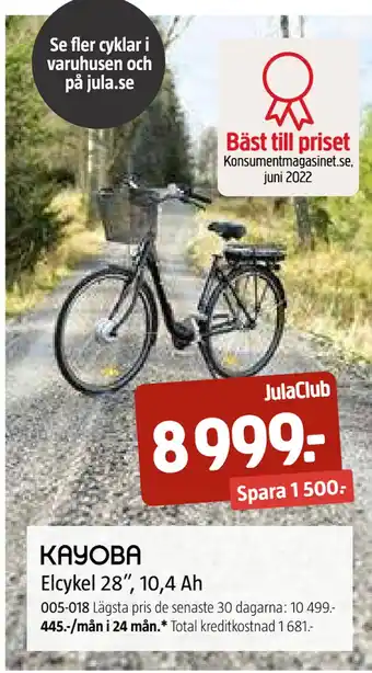 Jula Elcykel 28”, 10,4 Ah erbjuda