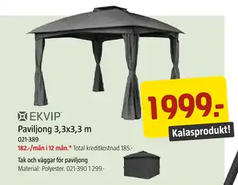 Jula Paviljong 3,3x3,3 m erbjuda