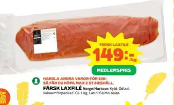 Coop FÄRSK LAXFILÉ erbjuda