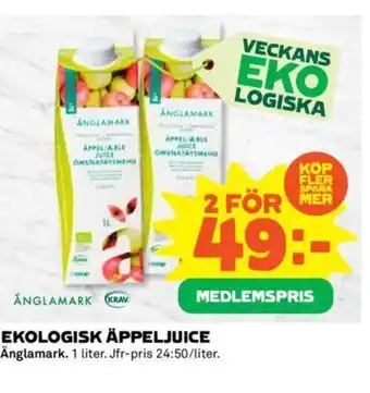 Coop EKOLOGISK ÄPPELJUICE erbjuda