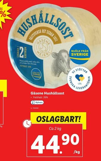 Lidl Gäsene Hushållsost erbjuda