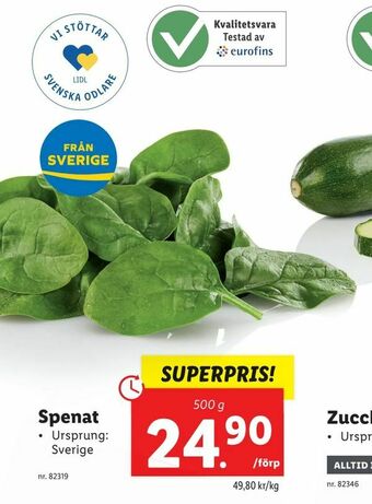 Lidl Spenat erbjuda
