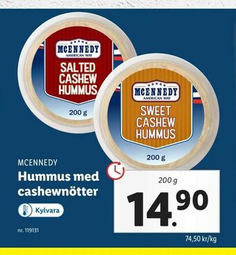 Hummus med cashewnötter