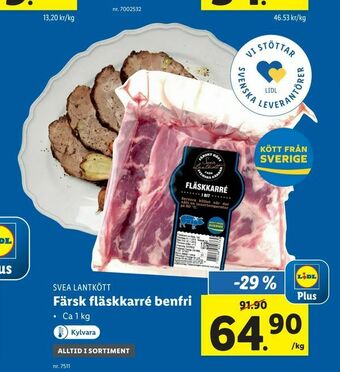 Lidl Färsk fläskkarré benfri erbjuda