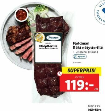 Lidl Fåddman Rökt nötytterfilé erbjuda