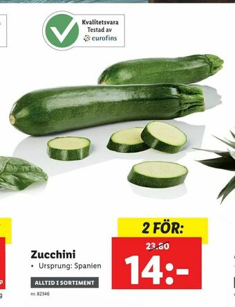 Lidl Zucchini erbjuda