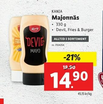 Lidl Majonnäs erbjuda
