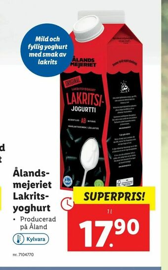 Lidl Ålands mejeriet Lakrits. yoghurt erbjuda