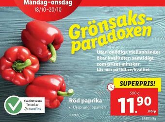 Lidl Röd paprika erbjuda