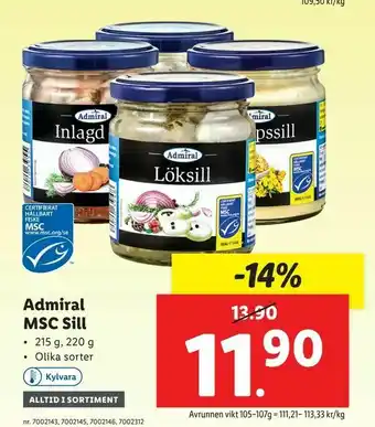 Lidl Admiral MSC Sill erbjuda
