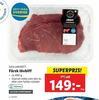 Lidl Färsk lövbiff erbjuda