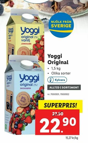 Lidl Yoggi. Original erbjuda