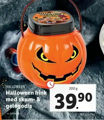 Lidl Halloween hink med skum- & gelégodis erbjuda