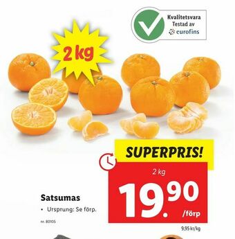 Lidl Satsumas erbjuda