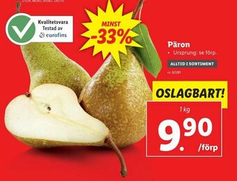 Lidl Päron erbjuda