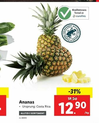 Lidl Ananas erbjuda