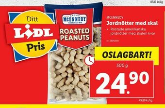 Lidl Jordnötter med skal erbjuda
