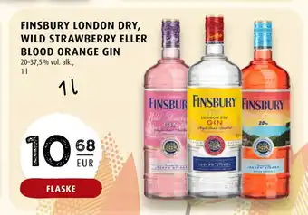 FINSBURY LONDON DRY, WILD STRAWBERRY ELLER BLOOD ORANGE GIN