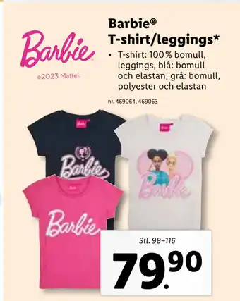 Lidl Barbie T-shirt/leggings erbjuda