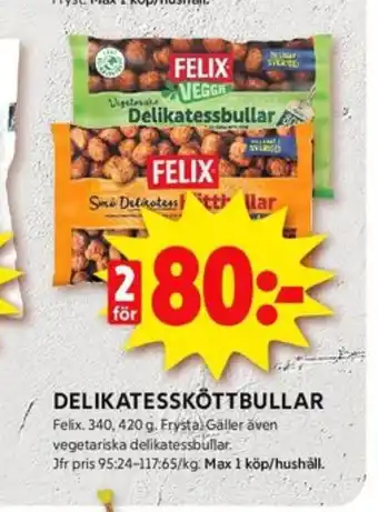 ICA Kvantum Felix köttbullar erbjuda