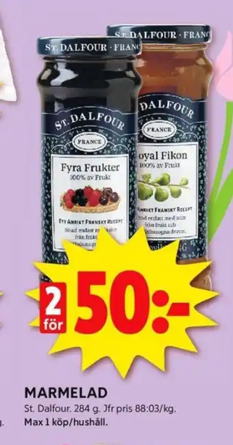 ICA Kvantum St dalfour marmelad erbjuda