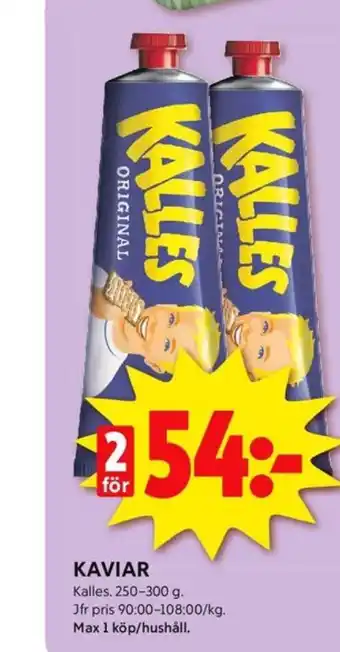 ICA Kvantum Kalles kaviar erbjuda