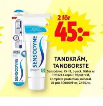 ICA Maxi Sensodyne tandborste erbjuda