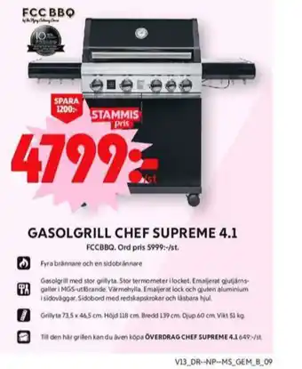 ICA Maxi Fcc bbq gasolgrill erbjuda