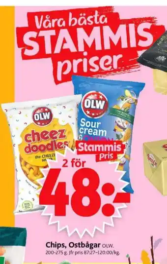 ICA Supermarket Olw ostbågar cheez doodles erbjuda