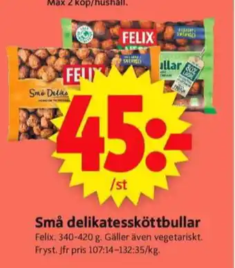 ICA Supermarket Felix vegobullar erbjuda