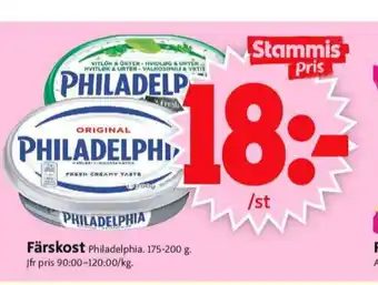 ICA Supermarket Philadelphia färskost erbjuda