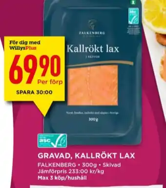 Willys Falkenberg seafood lax erbjuda