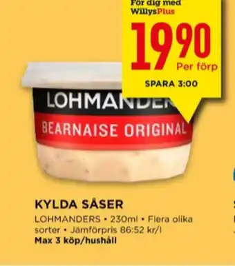 Willys Lohmanders bearnaisesås erbjuda