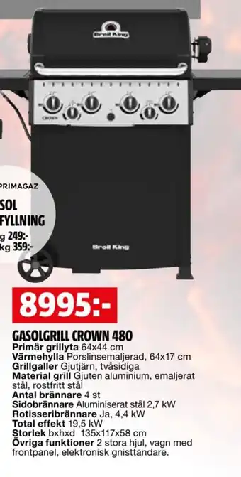 Bauhaus GASOLGRILL CROWN 480 erbjuda