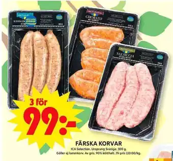 ICA Maxi FÄRSKA KORVAR erbjuda