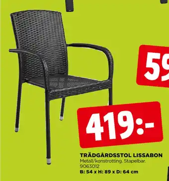 Jem&Fix TRÄDGÅRDSSTOL LISSABON erbjuda