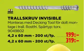 Jem&Fix TRALLSKRUV INVISIBLE erbjuda