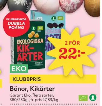 Hemköp Bönor, Kikärter erbjuda