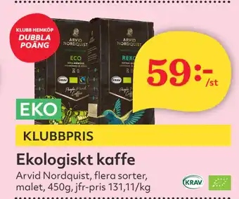 Hemköp Ekologiskt kaffe erbjuda