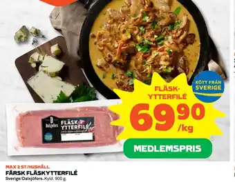 Coop Daglivs FÄRSK FLÄSKYTTERFILÉ erbjuda