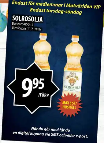 Matvärlden Tensta SOLROSOLJA erbjuda