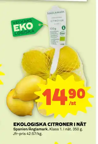 Stora Coop EKOLOGISKA CITRONER I NÄT erbjuda