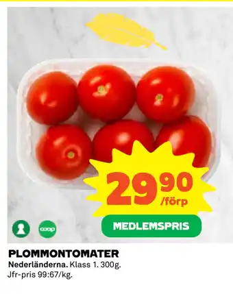 Coop PLOMMONTOMATER erbjuda