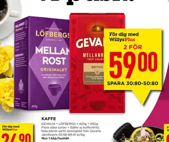 Willys KAFFE erbjuda