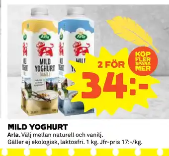 Coop MILD YOGHURT erbjuda