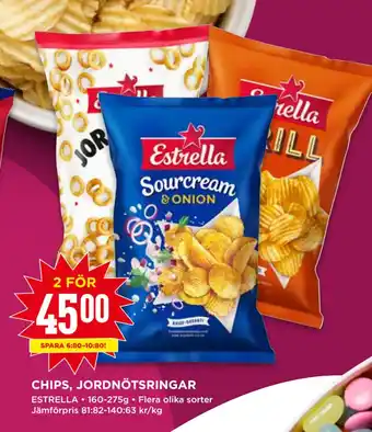 Willys CHIPS, JORDNÖTSRINGAR erbjuda