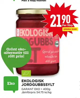 Willys EKOLOGISK JORDGUBBSSYLT erbjuda